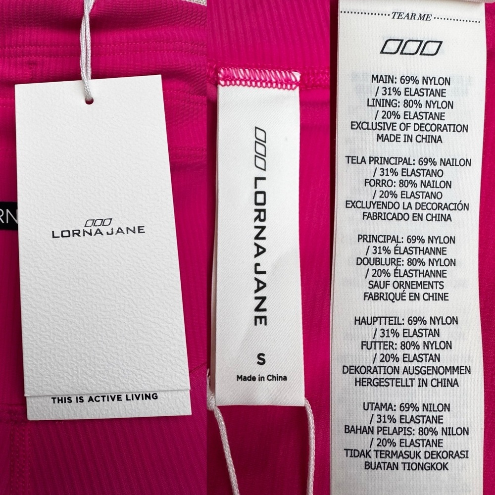 NWT Lorna Jane Flaunt it Rib Bike Short in Babin Pink Small - Picture 9 of 10